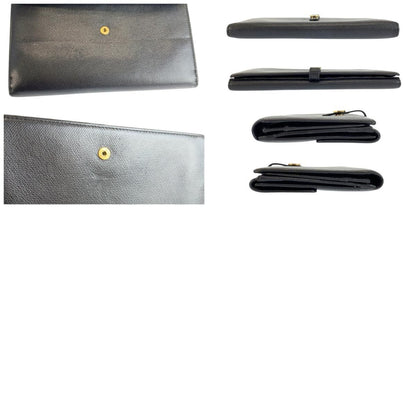 Chanel Coco Button Black Gold Leather Wallet — view 9
