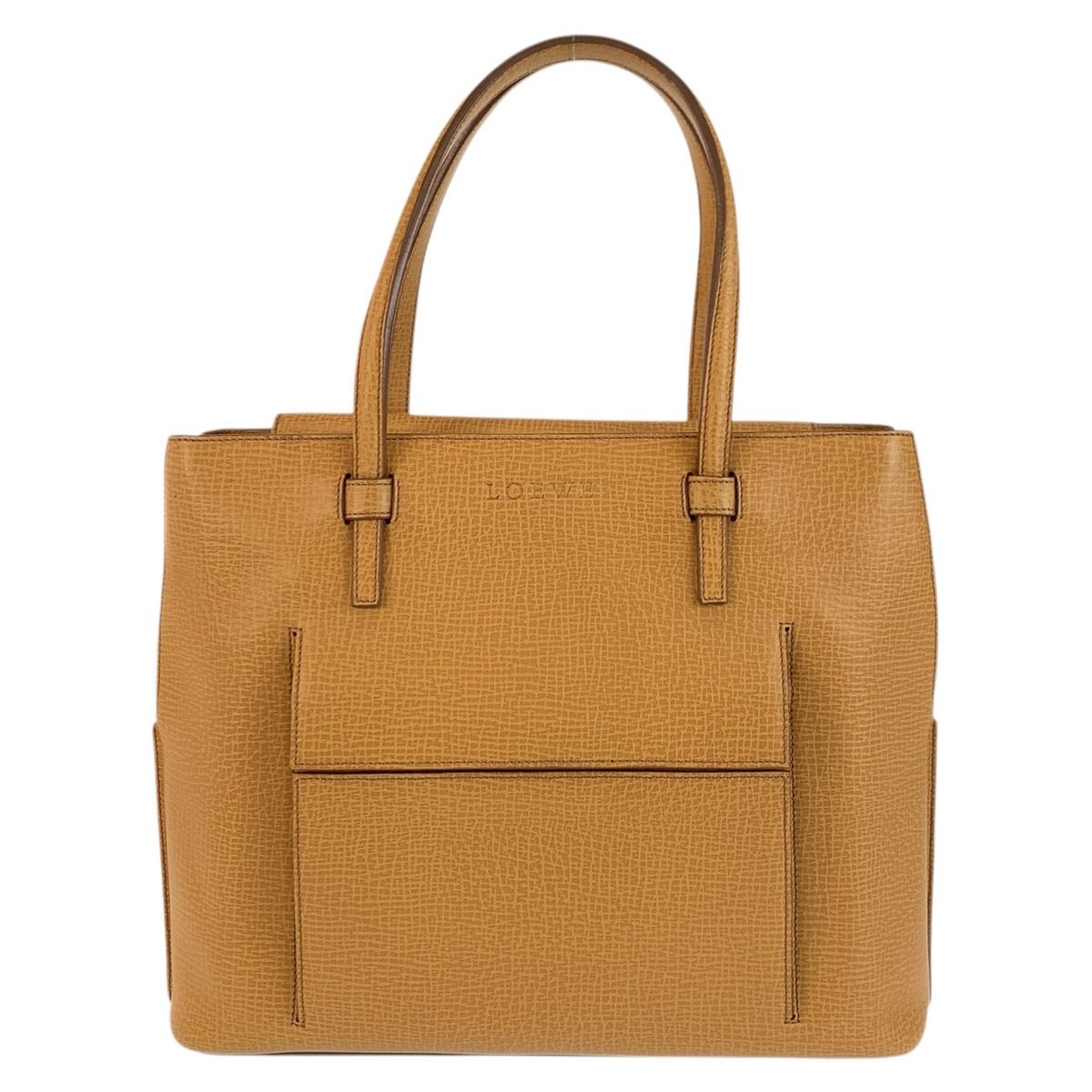Loewe Vintage Beige Gold Leather Tote