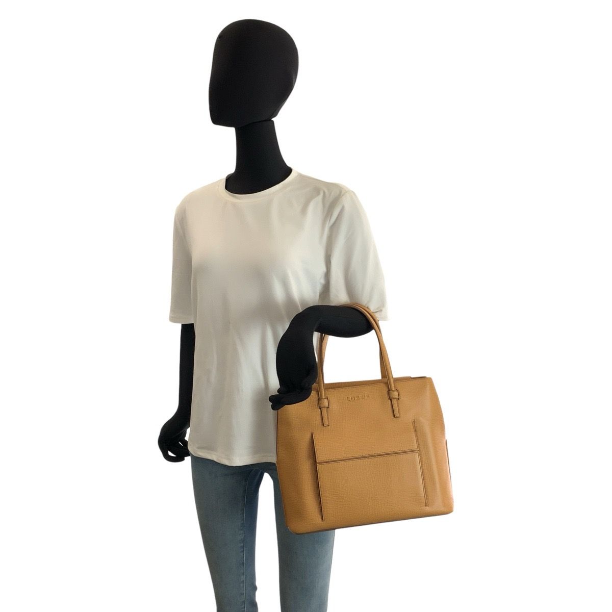 Loewe Vintage Beige Gold Leather Tote — view 6