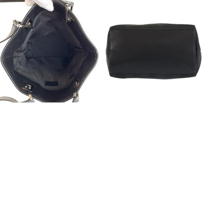 Gucci Black Silver GG Canvas Leather Tote Shoulder Bag — view 9