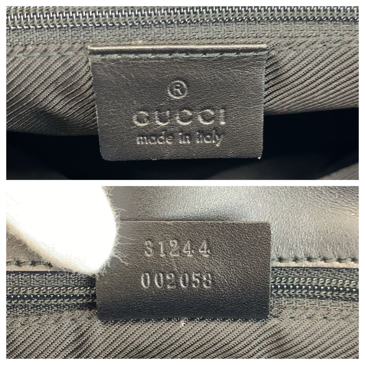Gucci Black Silver GG Canvas Leather Tote Shoulder Bag — view 3