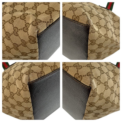 Gucci Sherry Line Beige Brown GG Canvas Tote — view 4