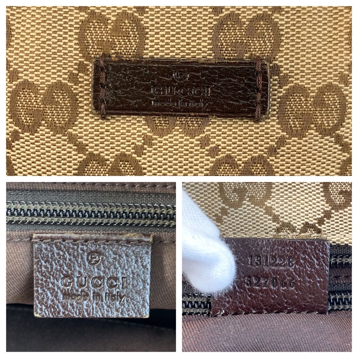 Gucci Sherry Line Beige Brown GG Canvas Tote — view 3