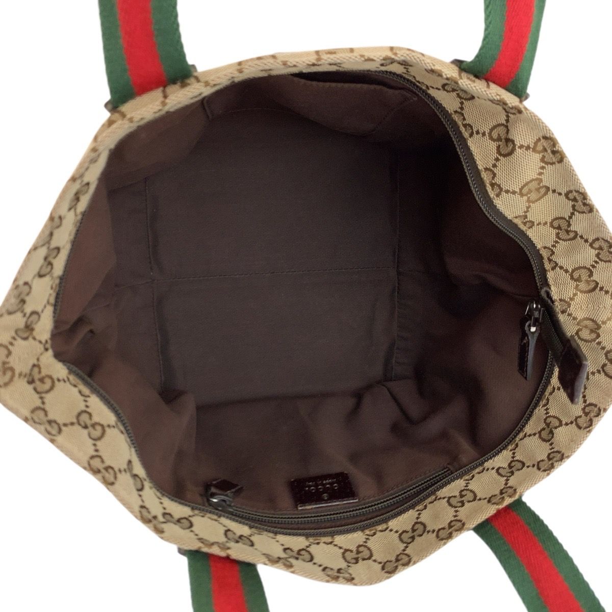 Gucci Sherry Line Beige Brown GG Canvas Tote — view 8