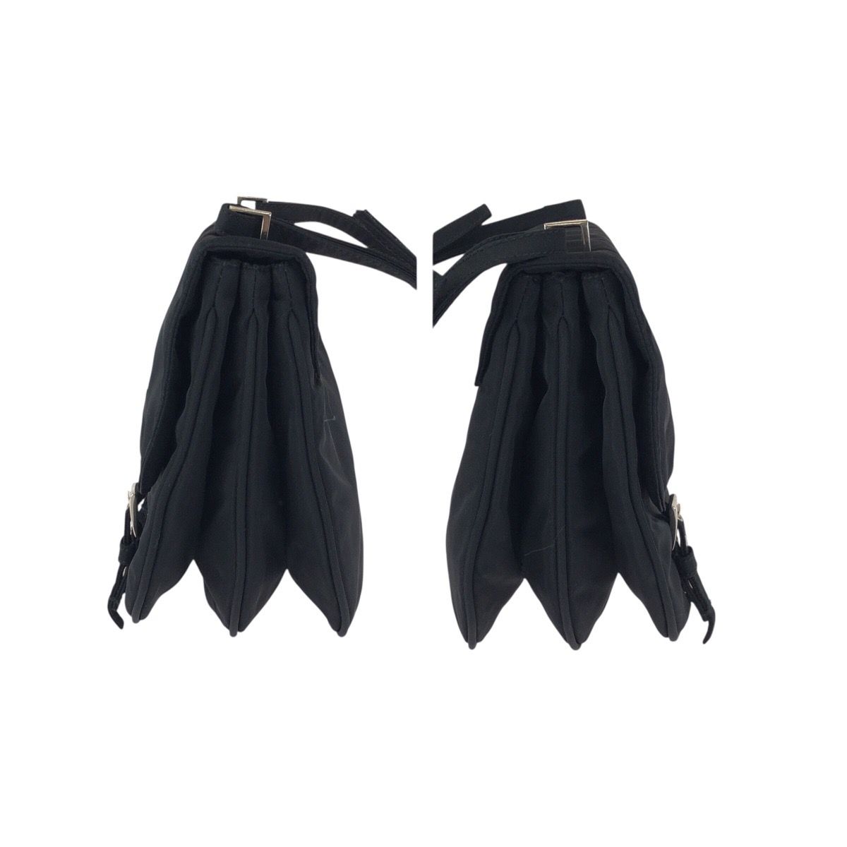 Prada Tessuto Black Silver Nylon Shoulder Bag Pochette — view 8