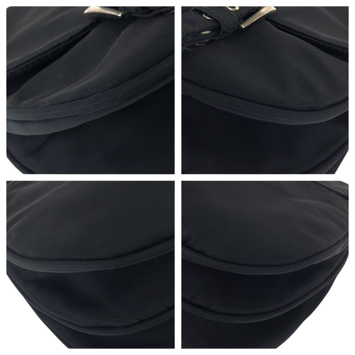 Prada Tessuto Black Silver Nylon Shoulder Bag Pochette — view 3