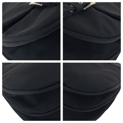 Prada Tessuto Black Silver Nylon Shoulder Bag Pochette — view 3
