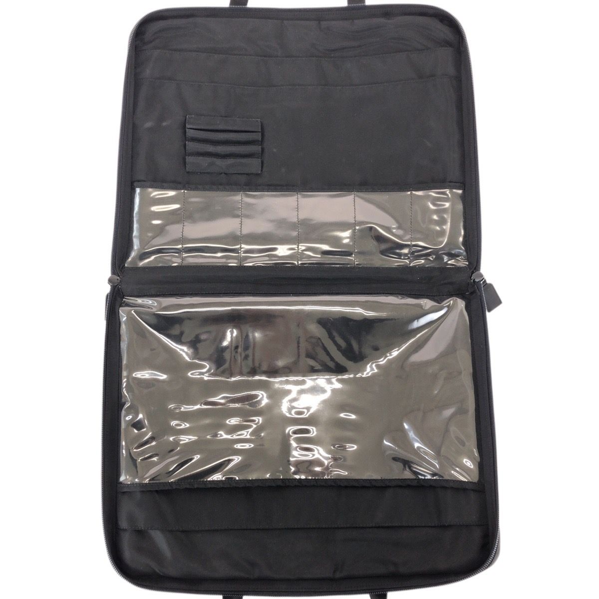 Prada Tessuto Black Silver Nylon Business Briefcase — view 7