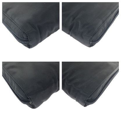 Prada Tessuto Black Silver Nylon Business Briefcase — view 3