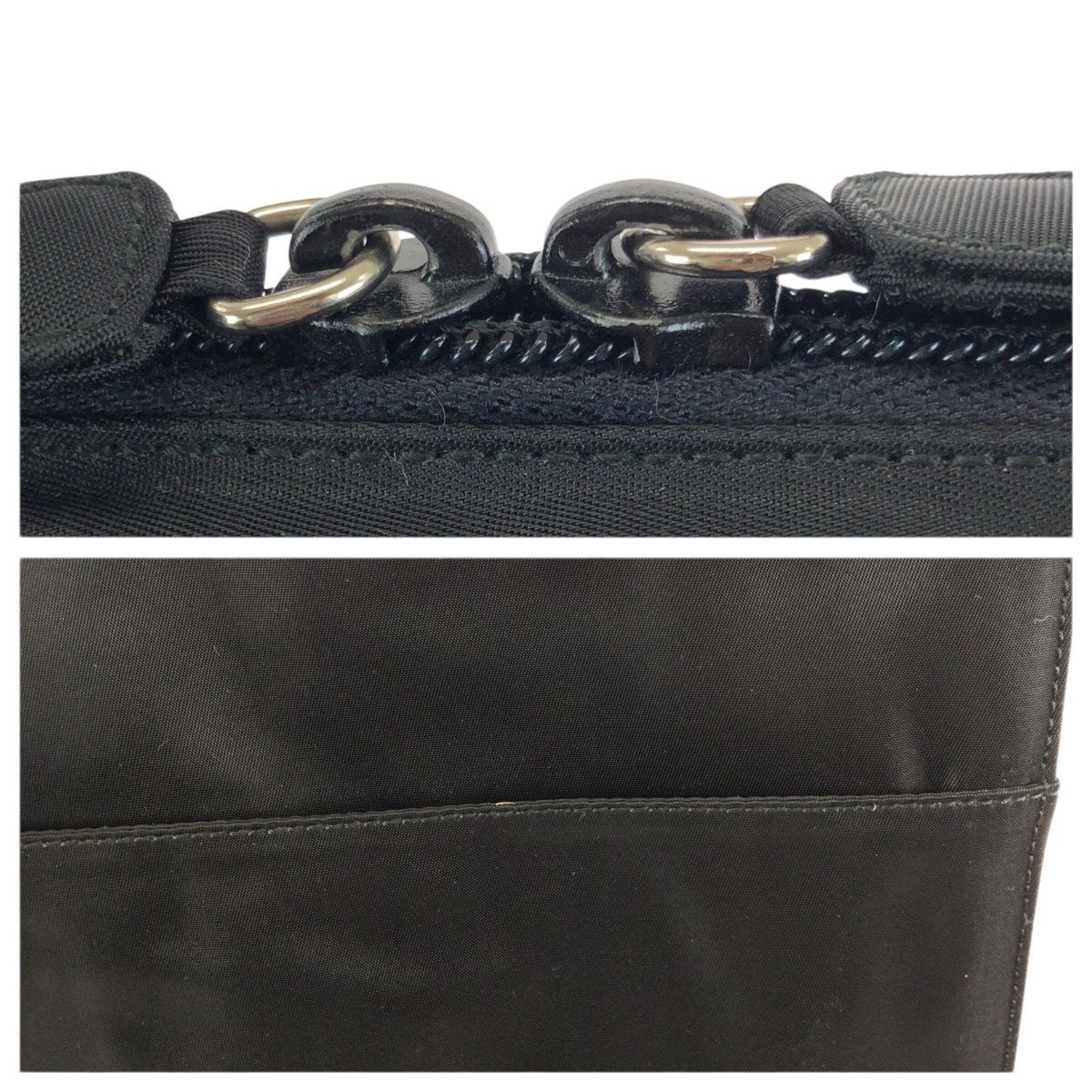 Prada Tessuto Black Silver Nylon Business Briefcase — view 6