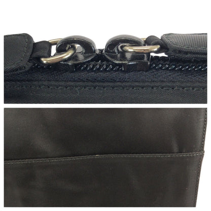 Prada Tessuto Black Silver Nylon Business Briefcase — view 6