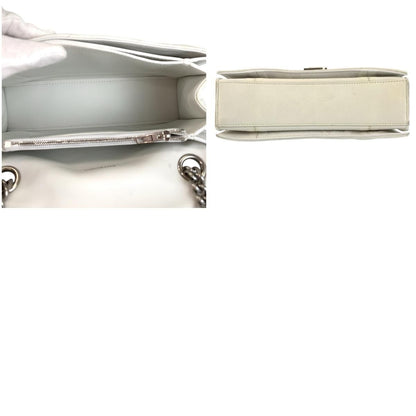 Balenciaga Hourglass Crushed Chain White Silver Leather Shoulder Bag — view 9