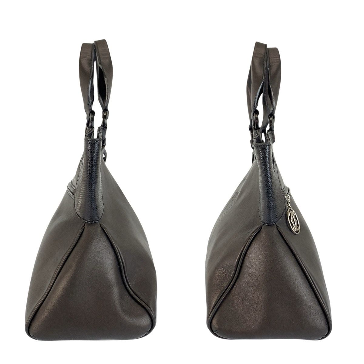 Cartier Multi Erotic Black Silver Leather Tote Shoulder Bag — view 7