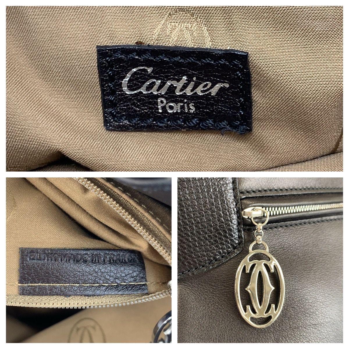Cartier Multi Erotic Black Silver Leather Tote Shoulder Bag — view 3