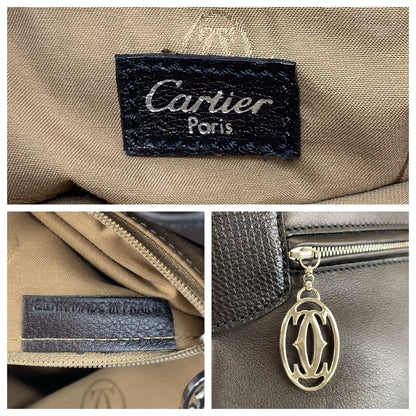 Cartier Multi Erotic Black Silver Leather Tote Shoulder Bag — view 3