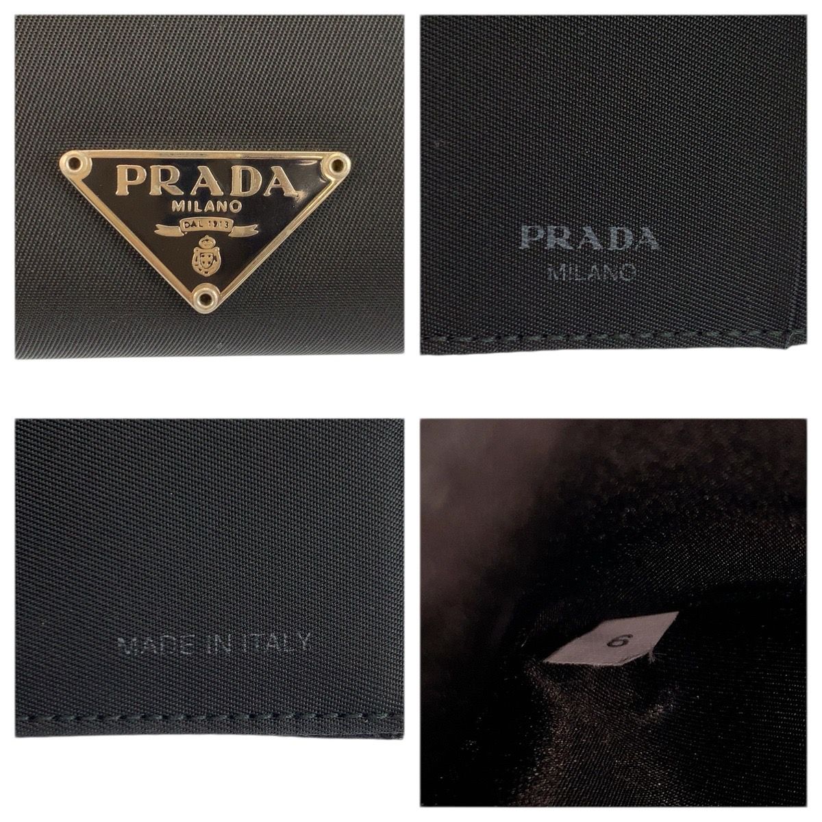 Prada Tessuto Black Silver Nylon Compact Wallet — view 3