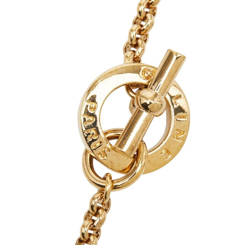 Celine Long Necklace Gold Black Plated Enamel — view 5