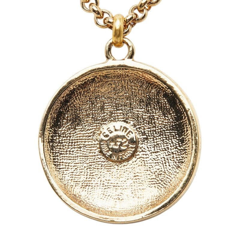 Celine Long Necklace Gold Black Plated Enamel — view 3