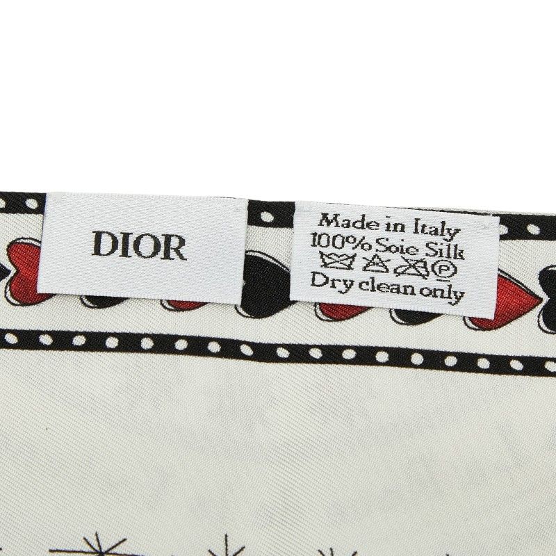 Dior Mizza Wheel of Fortune Scarf White Multicolor Silk — view 4