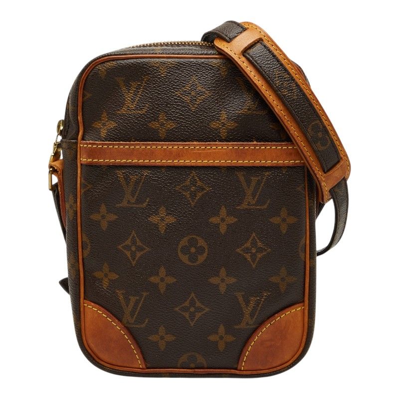 Louis Vuitton Monogram Danube Crossbody Shoulder Bag Brown Leather