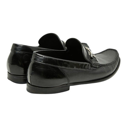 Dolce & Gabbana Logo Dress Shoes Driving Bit 7.5 Black Leather & — view 3