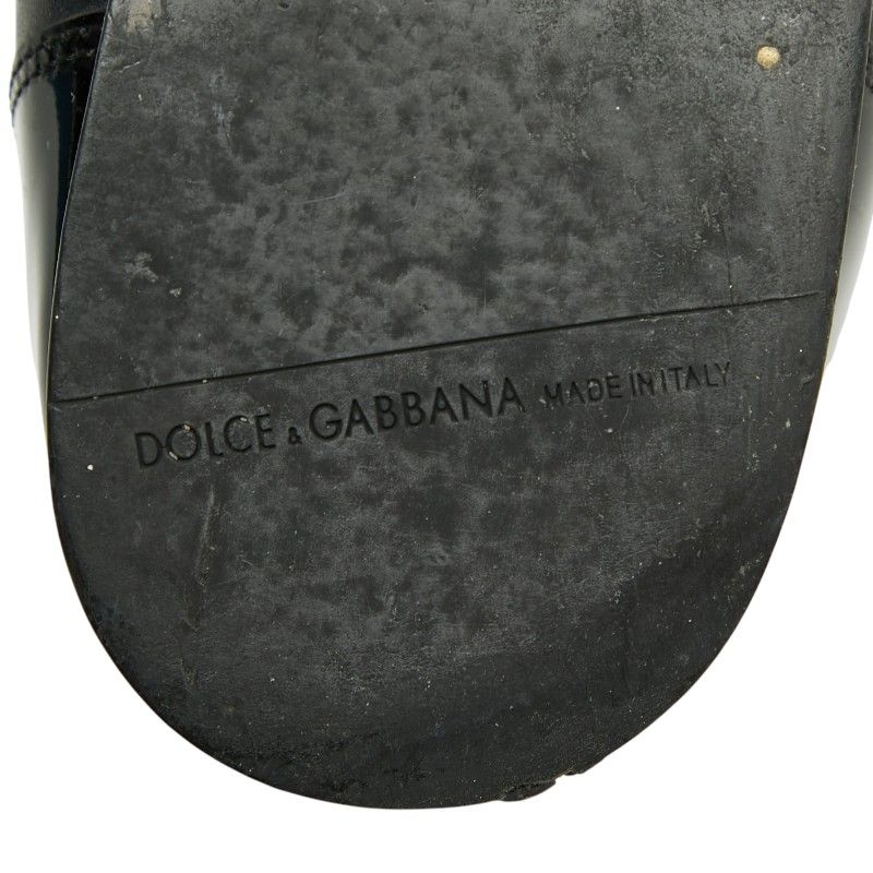 Dolce & Gabbana Logo Dress Shoes Driving Bit 7.5 Black Leather & — view 8