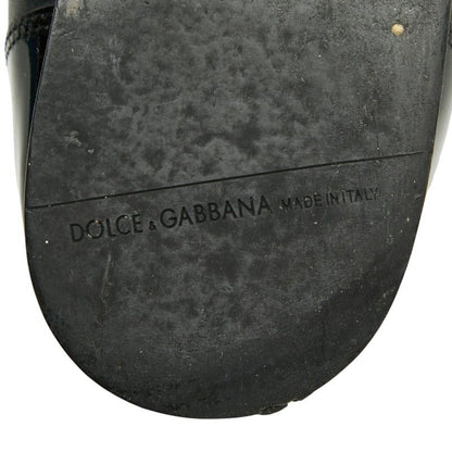 Dolce & Gabbana Logo Dress Shoes Driving Bit 7.5 Black Leather & — view 8
