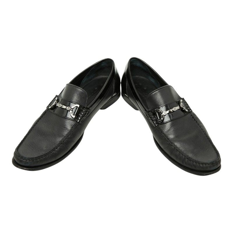 Dolce & Gabbana Logo Dress Shoes Driving Bit 7.5 Black Leather & — view 2