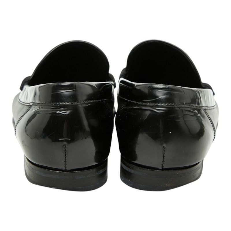 Dolce & Gabbana Logo Dress Shoes Driving Bit 7.5 Black Leather & — view 4