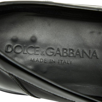 Dolce & Gabbana Logo Dress Shoes Driving Bit 7.5 Black Leather & — view 6