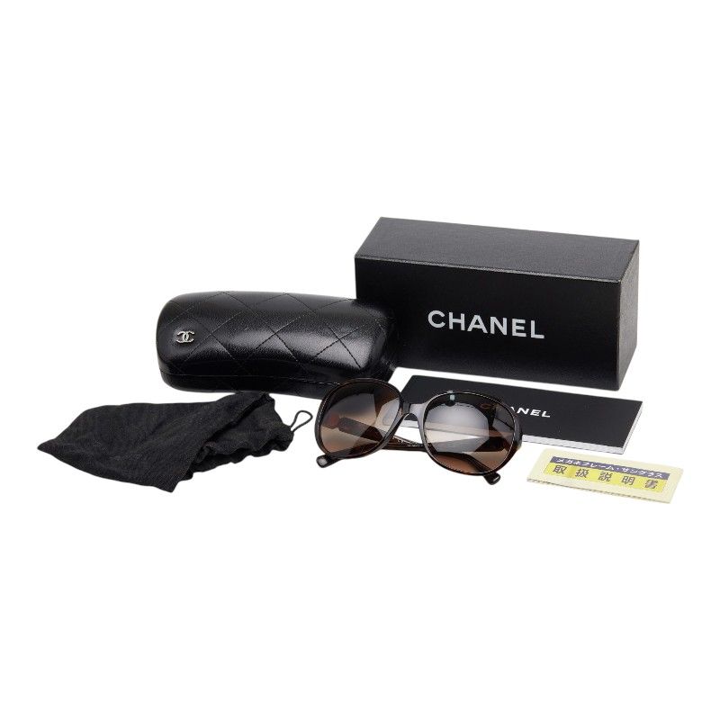 Chanel CC Logo a Brown Plastic 1- Eyewear — view 7