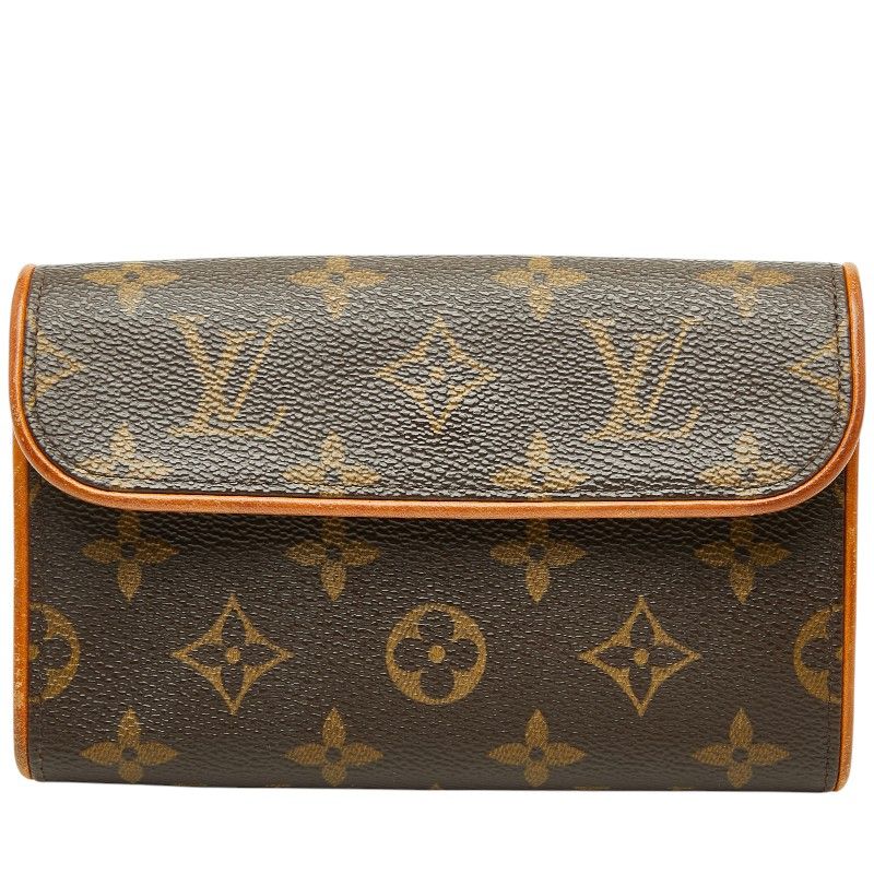 Louis Vuitton Monogram Pochette Florentine Pouch Brown Leather
