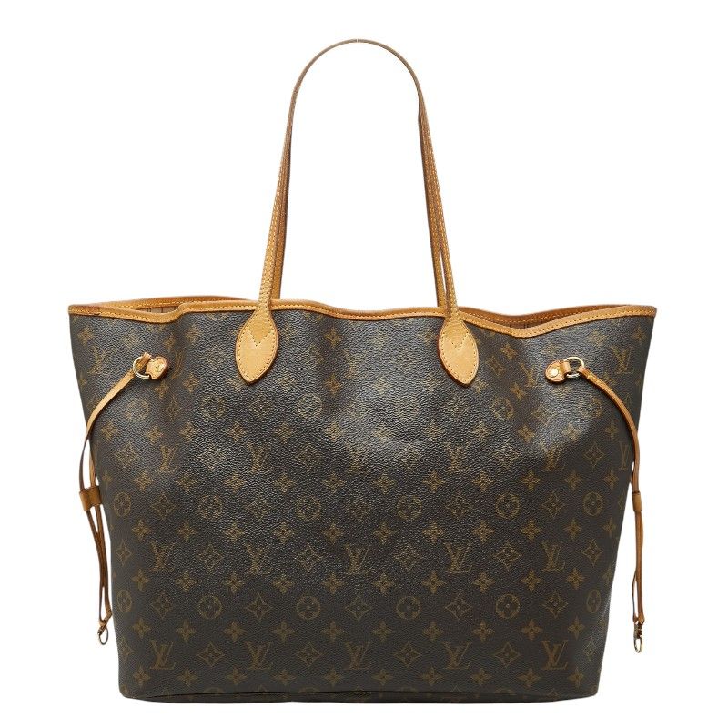 Louis Vuitton Monogram Neverfull GM Tote Shoulder Bag Brown Leather