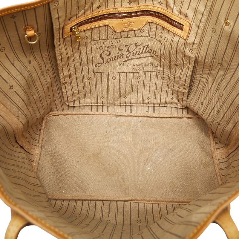 Louis Vuitton Monogram Neverfull GM Tote Shoulder Bag Brown Leather — view 8