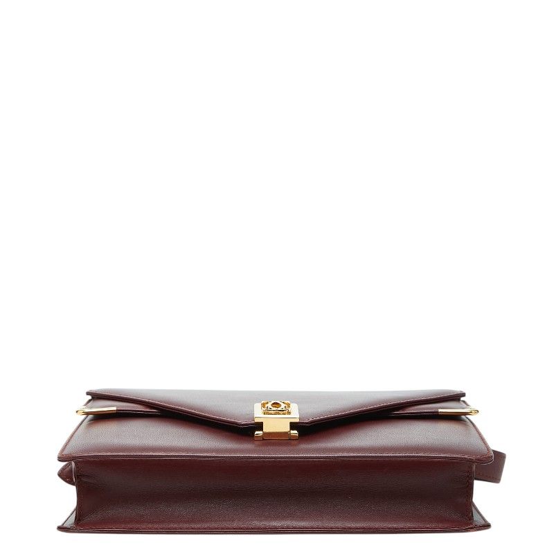Cartier Must Line Shoulder Bag Bordeaux Wine Red Leather — view 3