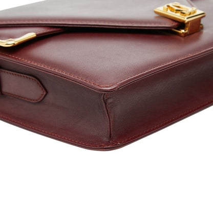 Cartier Must Line Shoulder Bag Bordeaux Wine Red Leather — view 5