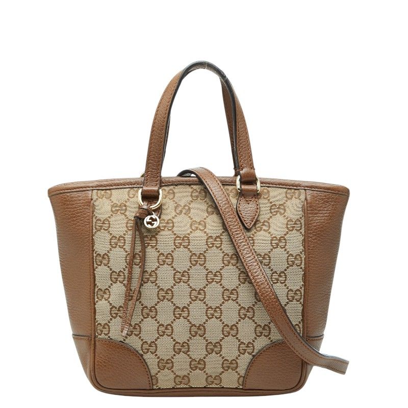 Gucci GG Canvas 2-Way Shoulder Bag Black Leather