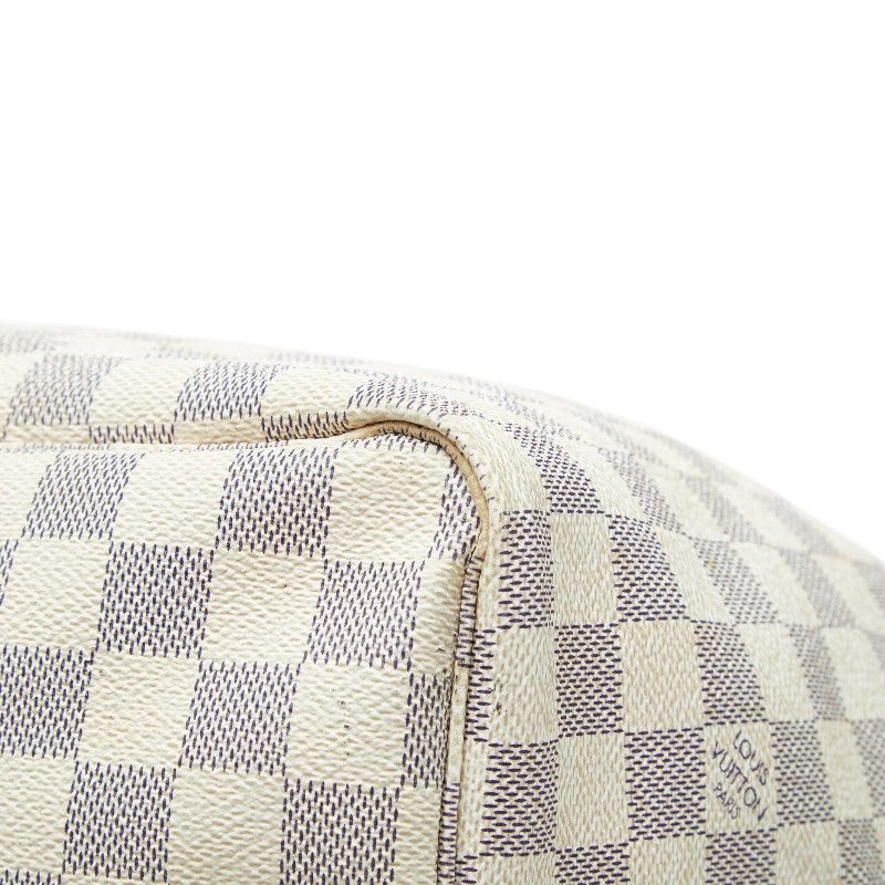 Louis Vuitton Damier Azur Neverfull GM Shoulder Bag Tote White Brown Leather — view 4