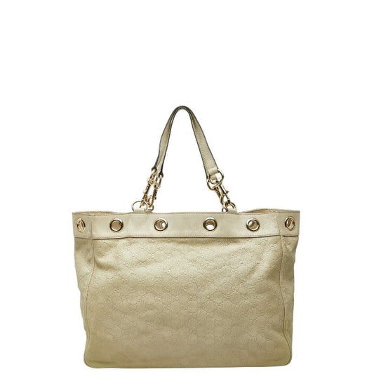 Gucci Guccissima Tote Beige Canvas Leather