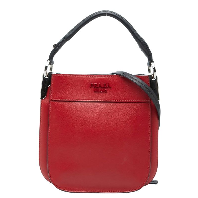 Prada Magite 2-Way Shoulder Bag Red Leather