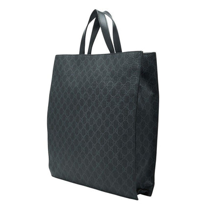Gucci GG Supreme Tote Shoulder Bag 2-Way Black Leather — view 2