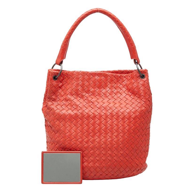 Bottega Veneta Intrecciato Shoulder Bag Orange Leather — view 9