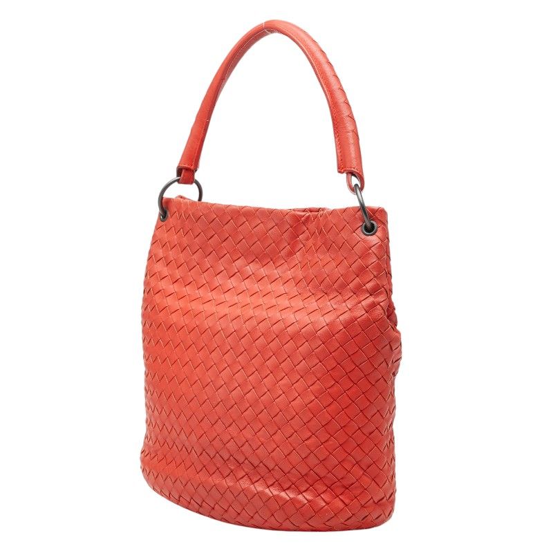 Bottega Veneta Intrecciato Shoulder Bag Orange Leather — view 2