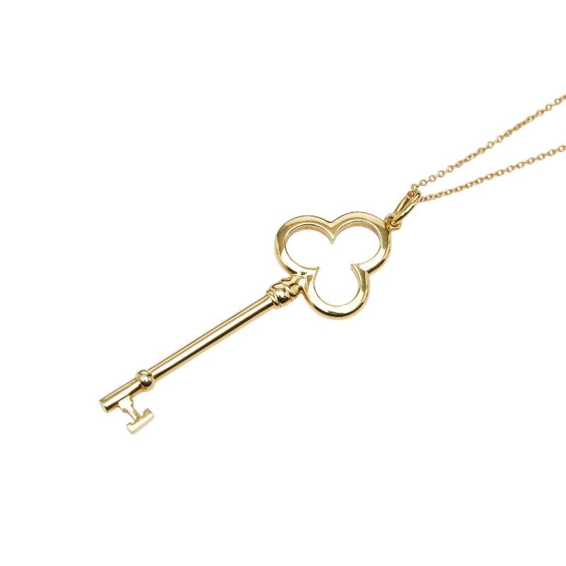 Tiffany & Co Trefoil Key Necklace 18k Yellow Gold