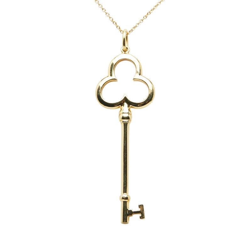 Tiffany & Co Trefoil Key Necklace 18k Yellow Gold — view 2