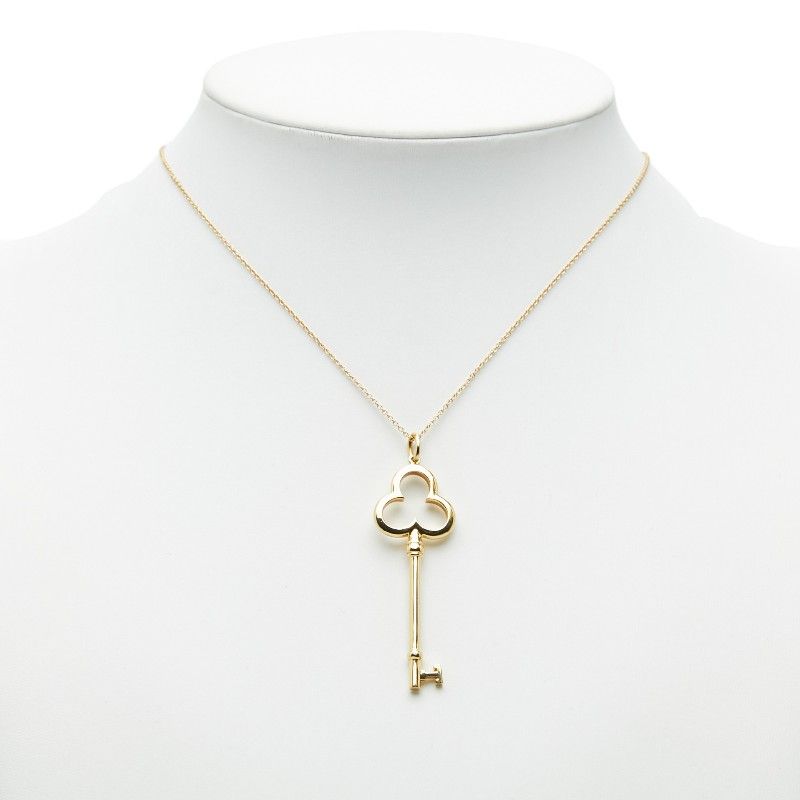 Tiffany & Co Trefoil Key Necklace 18k Yellow Gold — view 7