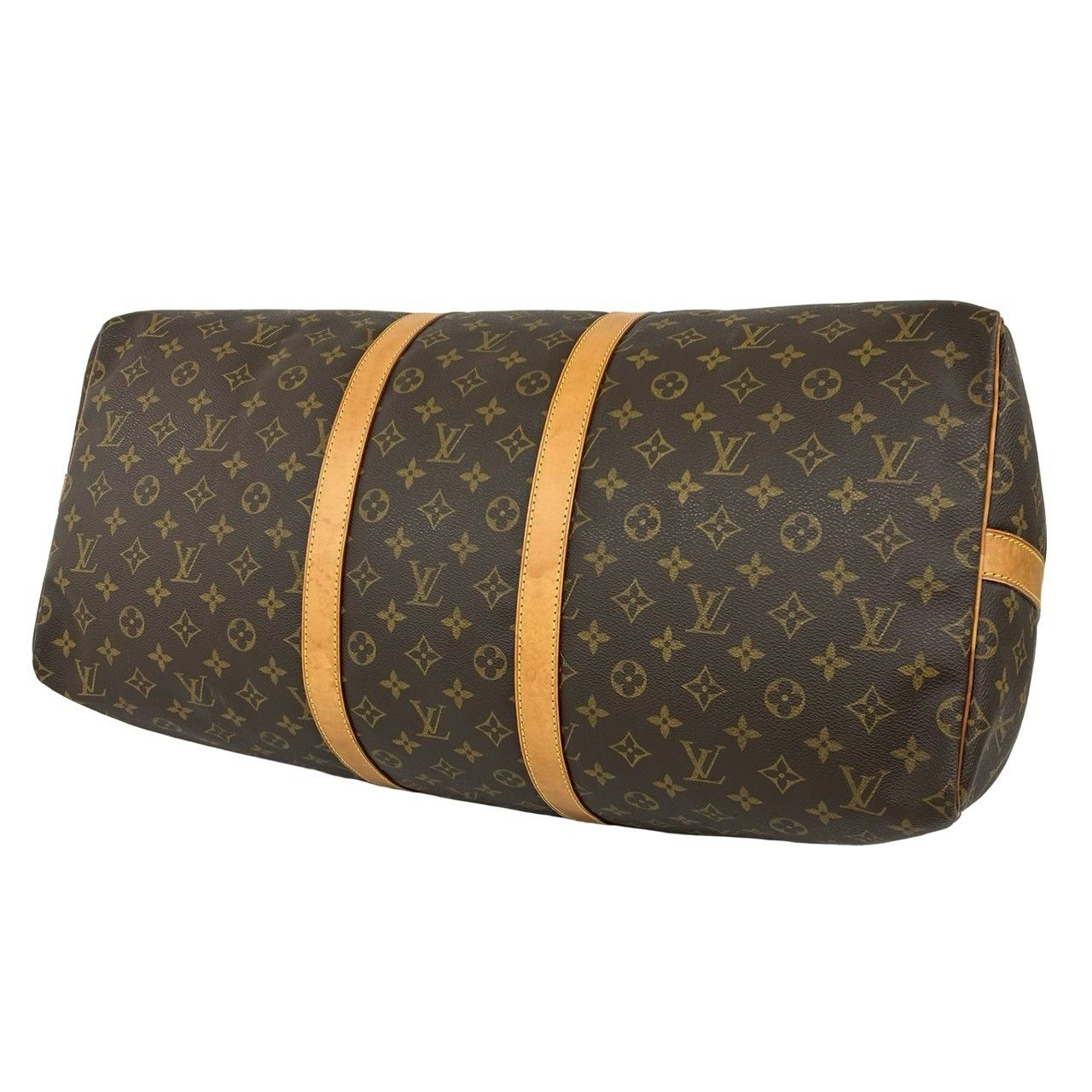 Louis Vuitton Keepall Bandouliere 55 Monogram Leather 2-Way Boston Bag Brown — view 8