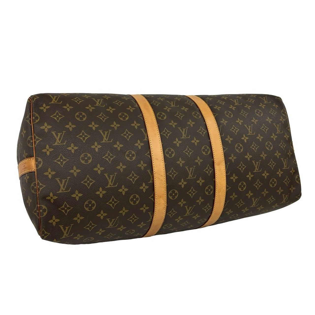 Louis Vuitton Keepall Bandouliere 55 Monogram Leather 2-Way Boston Bag Brown — view 7