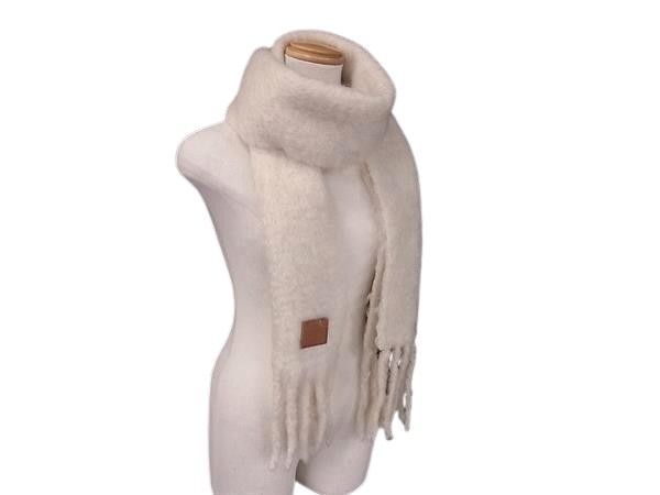 Loewe Scarf Anagram a Ivory 73% Mohair 24% Nylon 3% Fringe