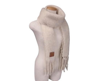 Loewe Scarf Anagram a Ivory 73% Mohair 24% Nylon 3% Fringe